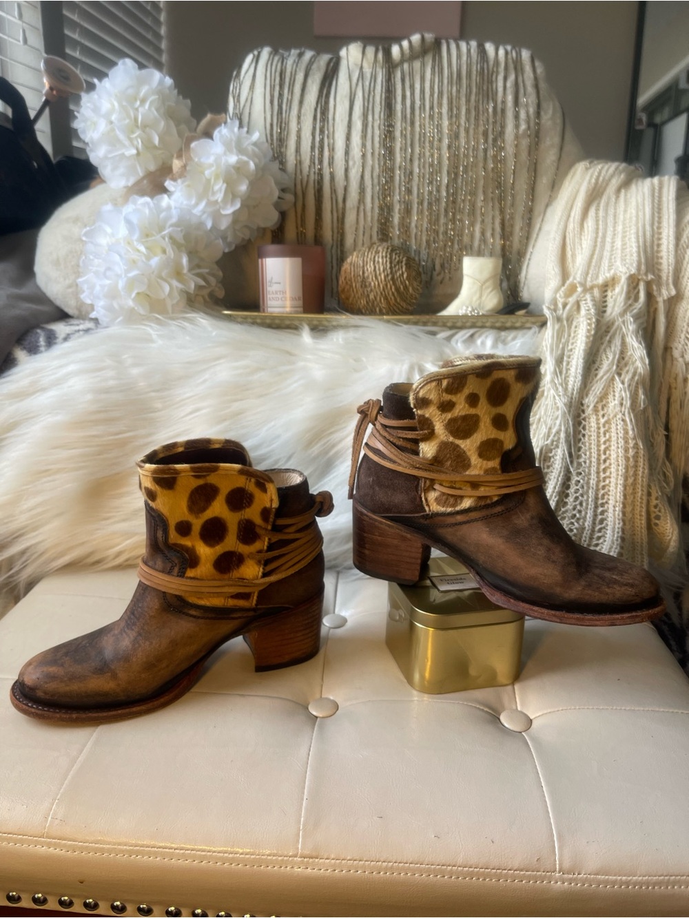Freebird RETIRED “Casey” Ankle Boots in Brown Leopard MSRP$299